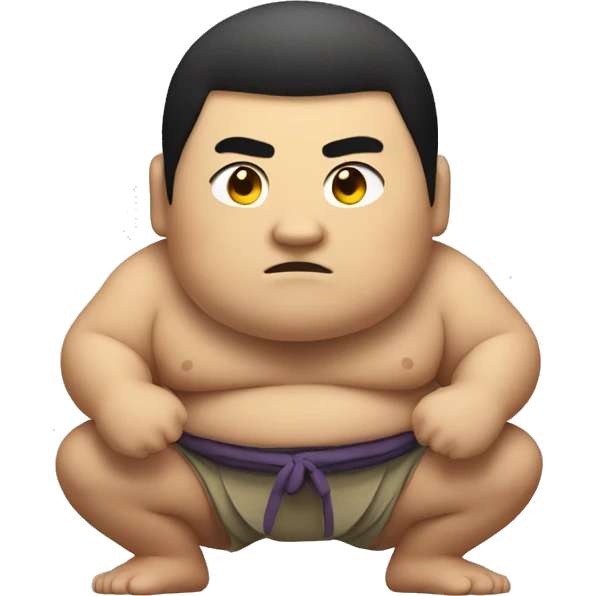 Sumo wrestler squatting emoji