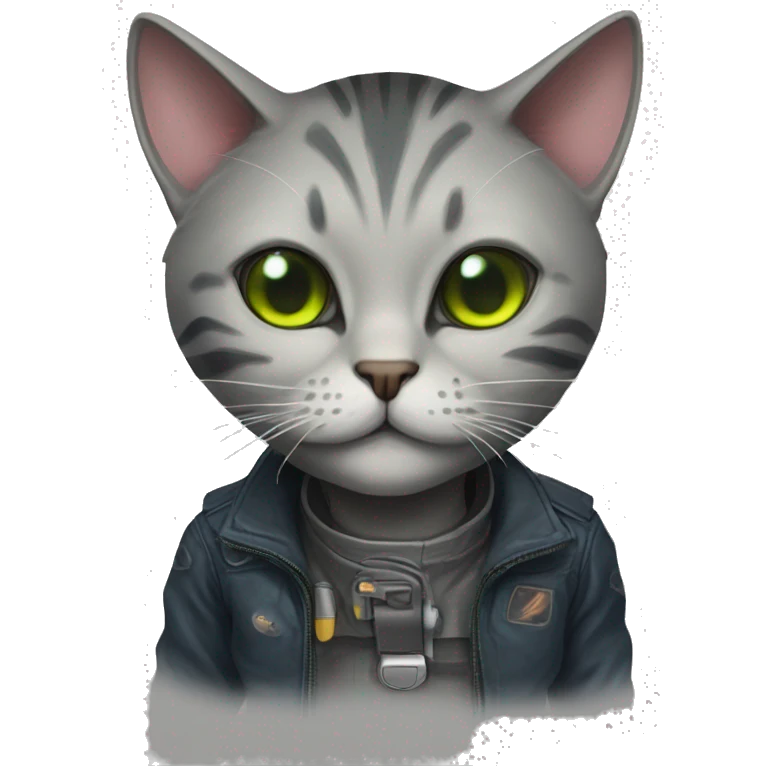 a filine cat mixed with xeno alien emoji