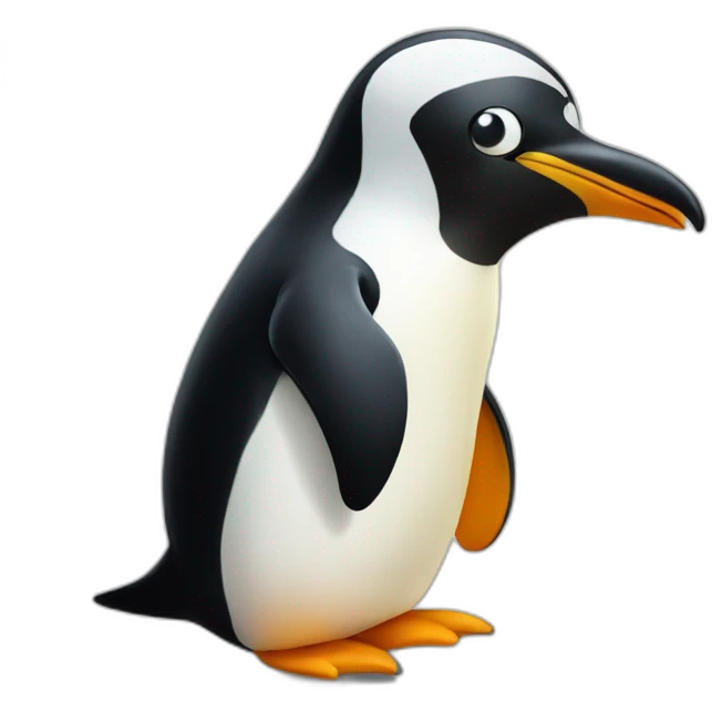 Crazy penguin studing emoji