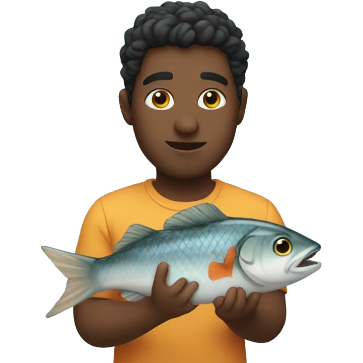 Me holding a fish emoji