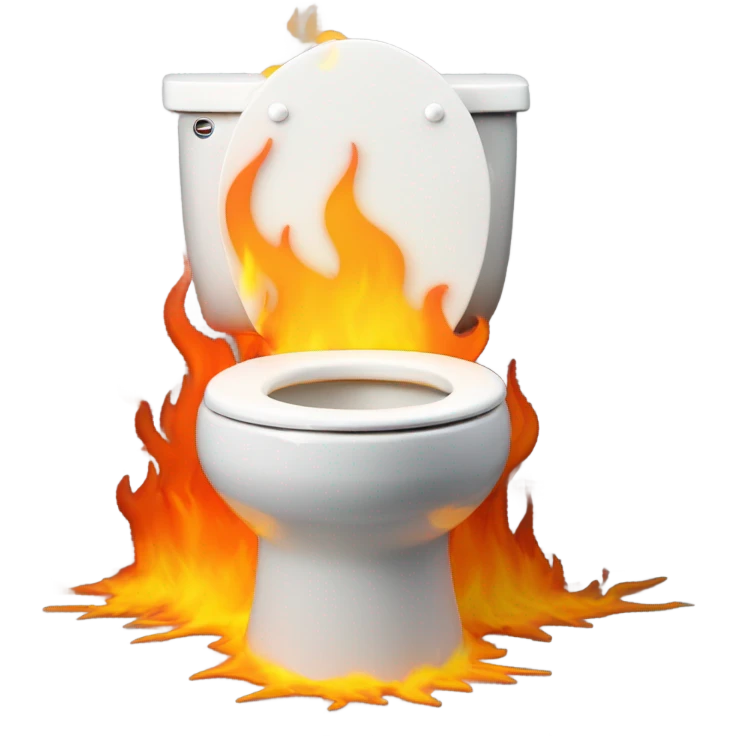Toilet on fire emoji