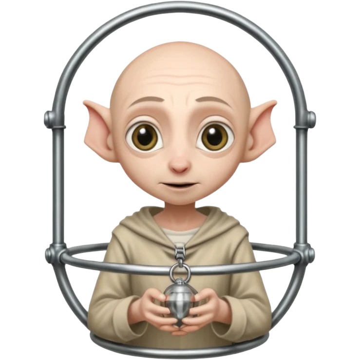 Dobby the house elf in steel chastity cage emoji