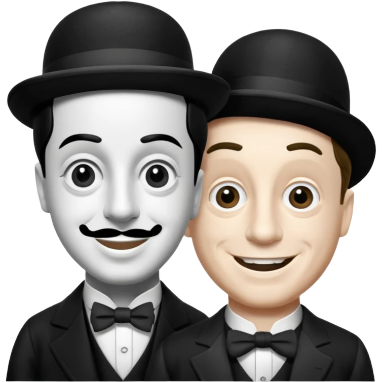 crea una imagen en la que aparezcan charles chaplin y buster keaton juntos emoji