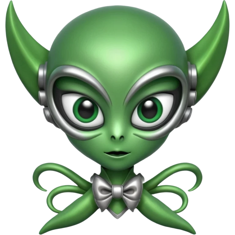 alien with bow emoji