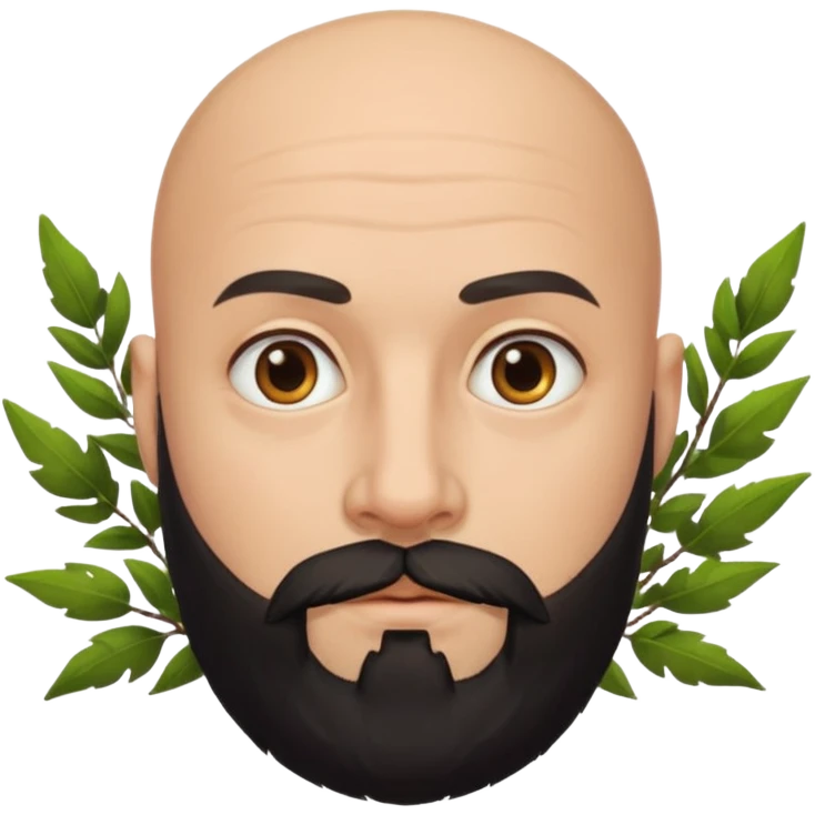 A bald man with a bush black beard emoji
