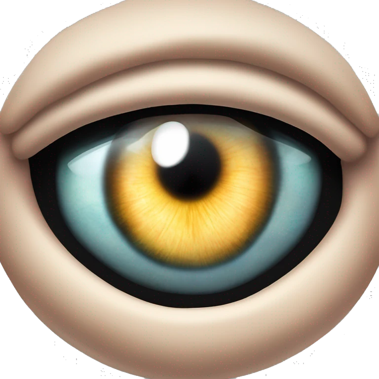 closeup of the eye of soos from gravity falls with a fisheye lens emoji