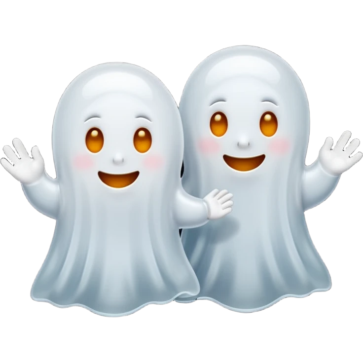 Cute couple ghosts, emoji