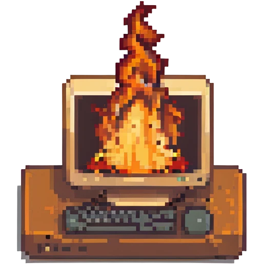 Computer on fire emoji