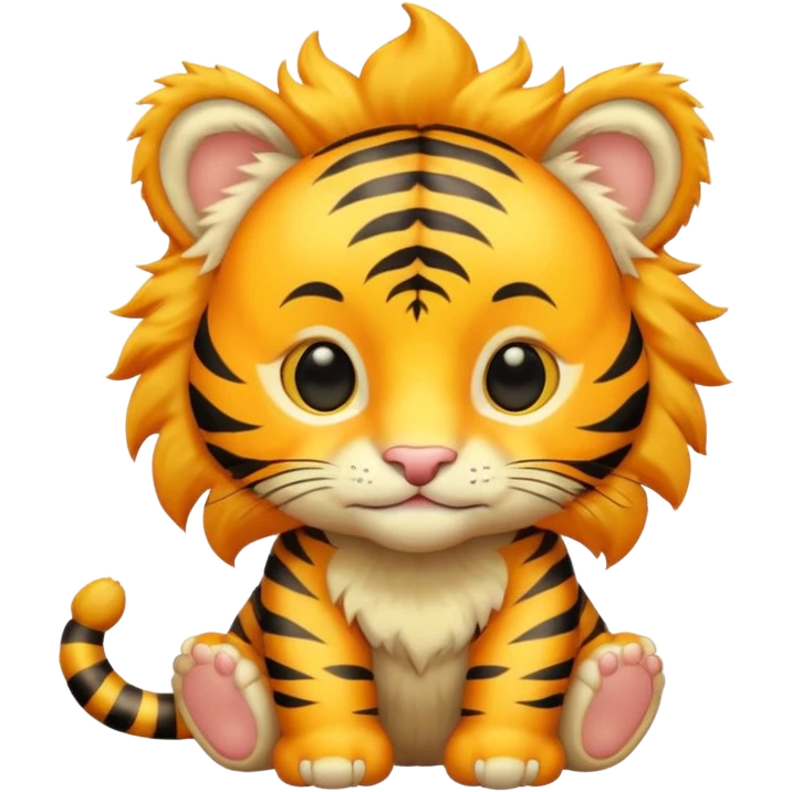 Baby Gold tiger holding a sun ☀️🐯 emoji