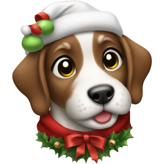 Christmas puppy emoji