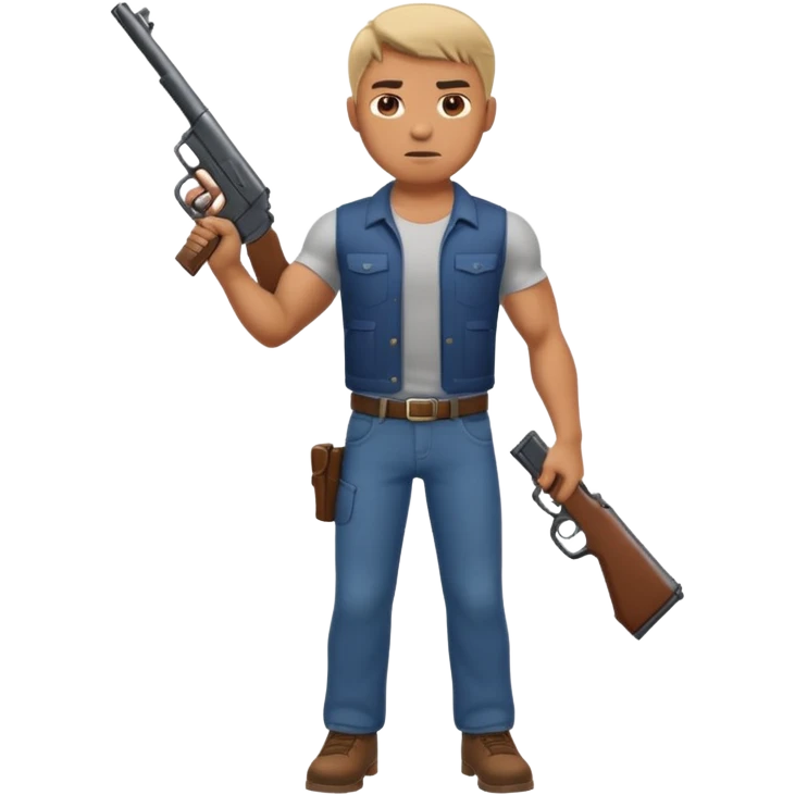 Full body male with a gun emoji