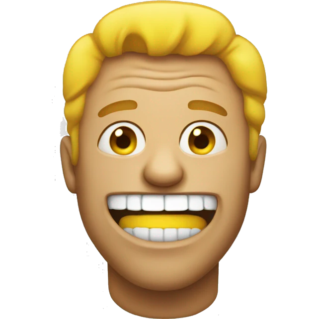 Crazy man with yellow teeth emoji