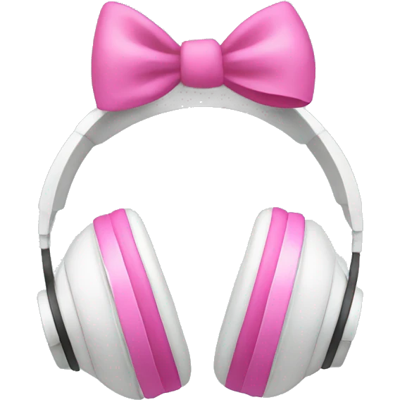 White headphones with pink bows emoji