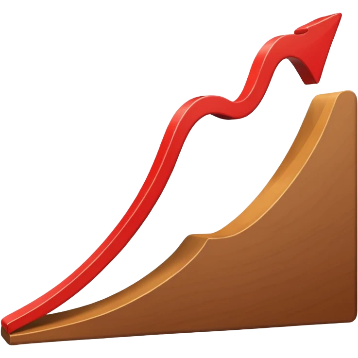 boomerang on a chart as the line growing emoji