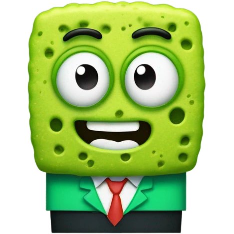 Bob esponja en color verde  emoji