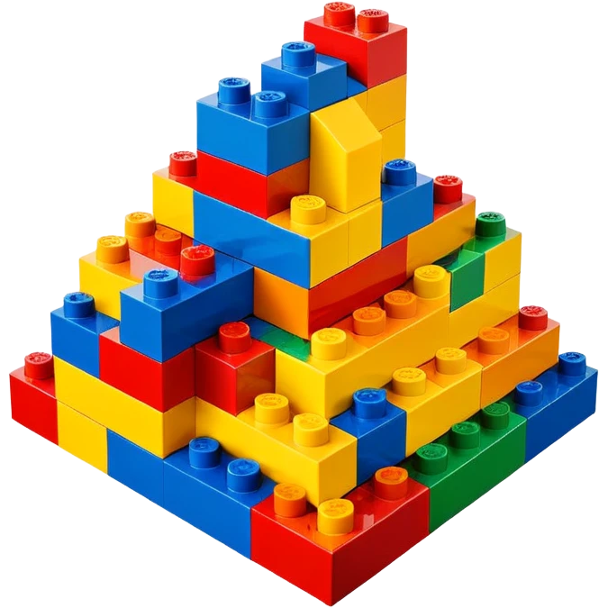 colorful LEGO brick structure, simple emoji