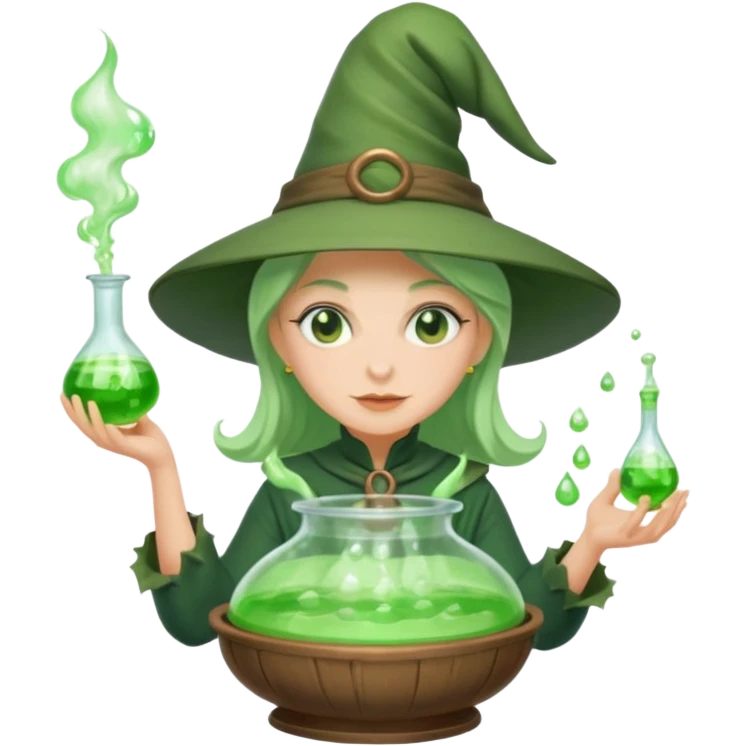 green witch cooking potion emoji