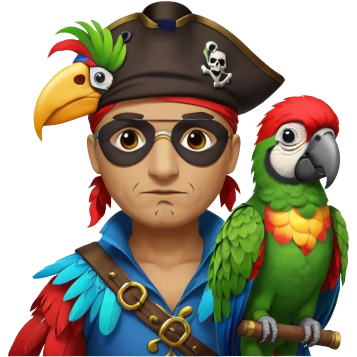 pirate and parrot emoji