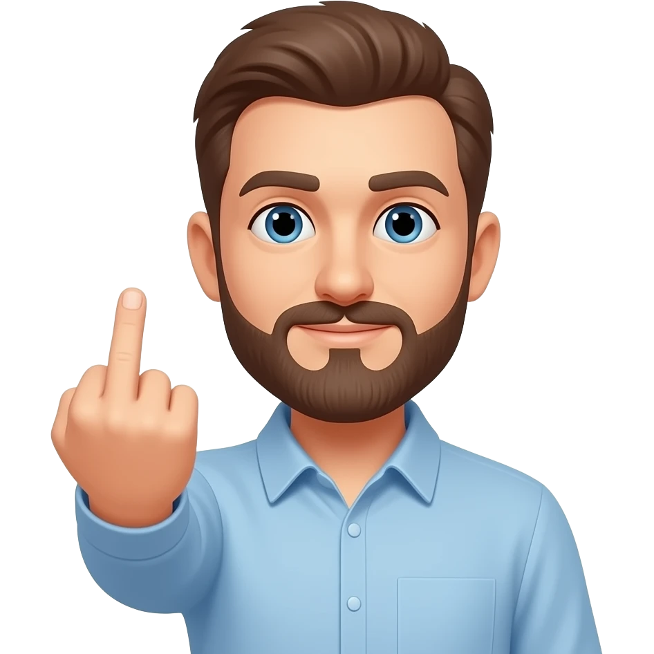 Flip the middle finger big ole FUCK OFF! emoji