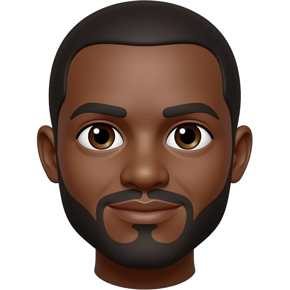A black man with a round face shape emoji
