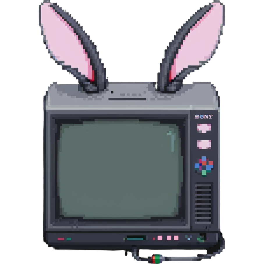1980s Sony CRT TV with rabbit ears antenna emoji
