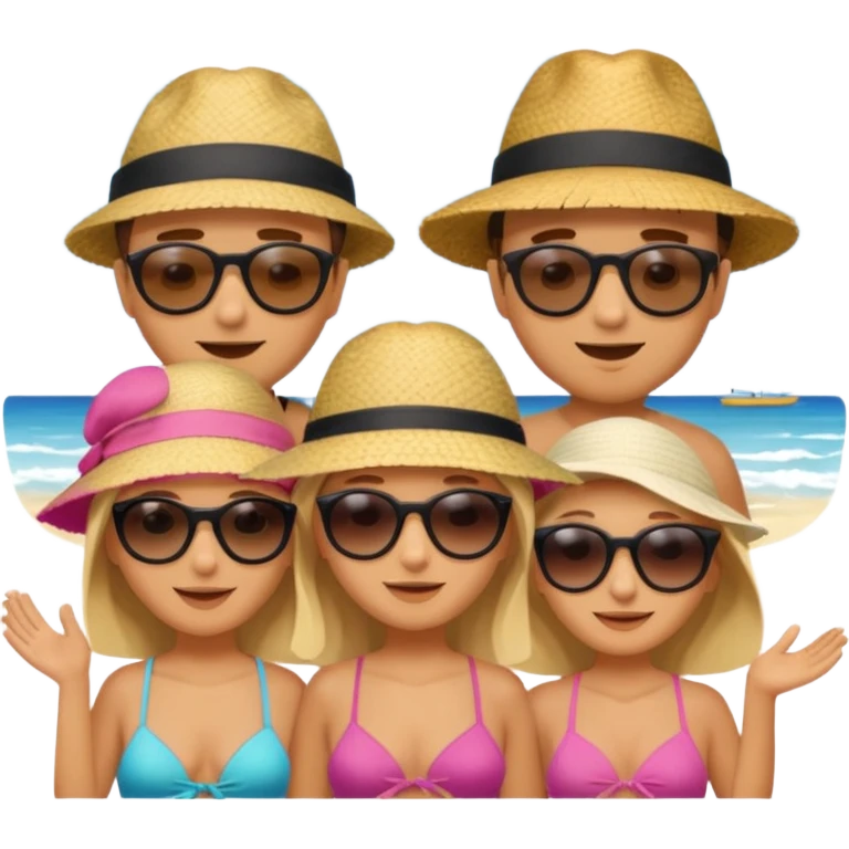 Beach, friends emoji
