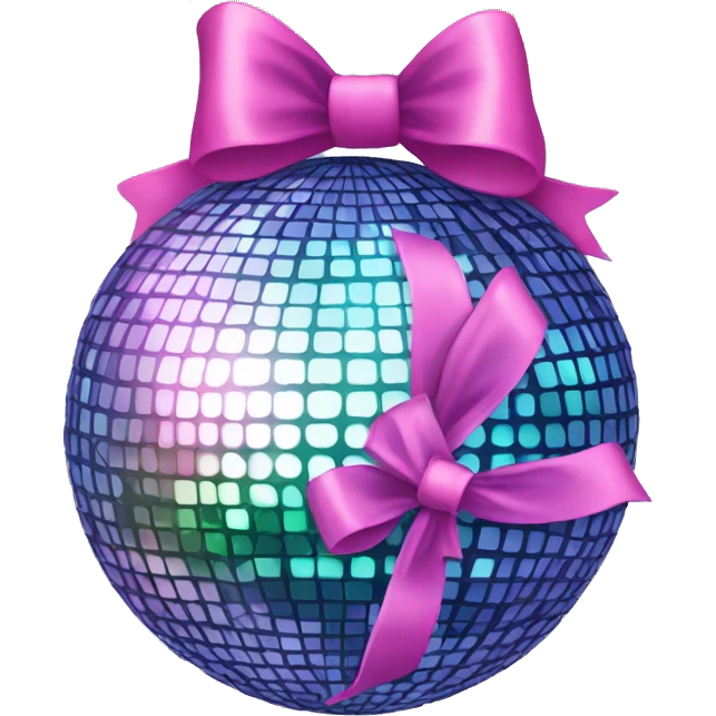 Disco ball with coquette bow  emoji