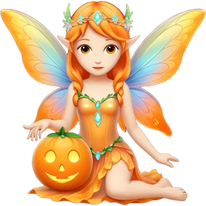 Orange Glowing Animalistic Fantasy-Inteleon-fairy emoji