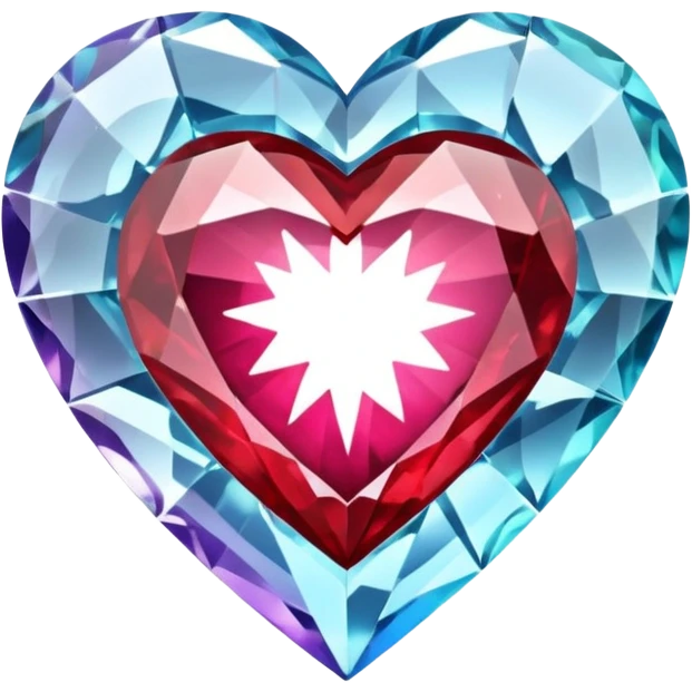 heart with a shattered gemstone effect, remove background emoji