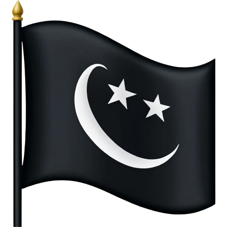 His flag was black with the Arabic writing 'لا اله الا الله' in white on it. emoji