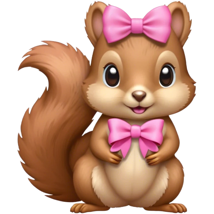 Squirrel with pink bow emoji