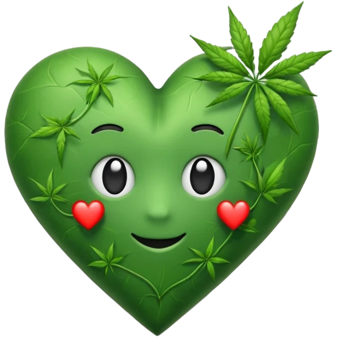 Animated weed heart emoji