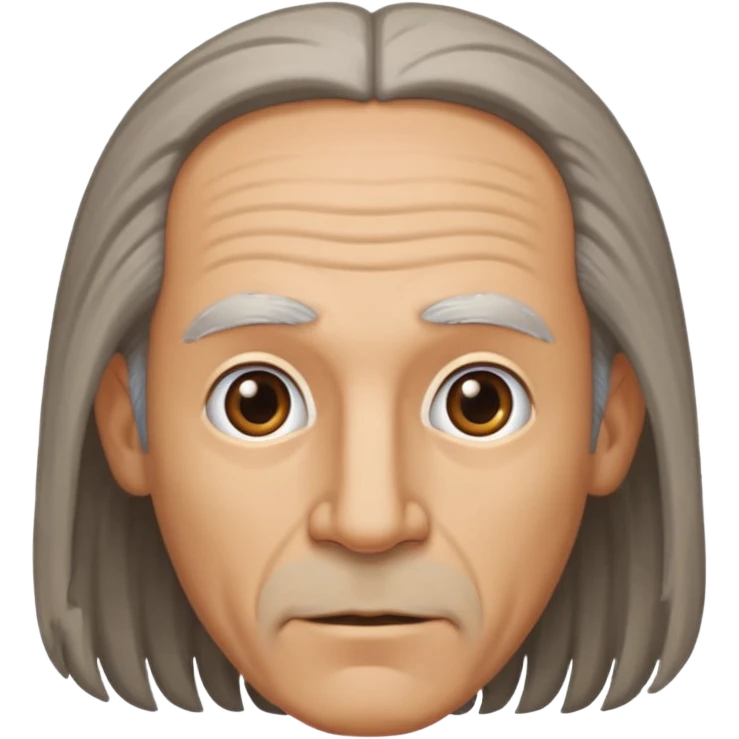 bald man whose hair grows into a mane emoji