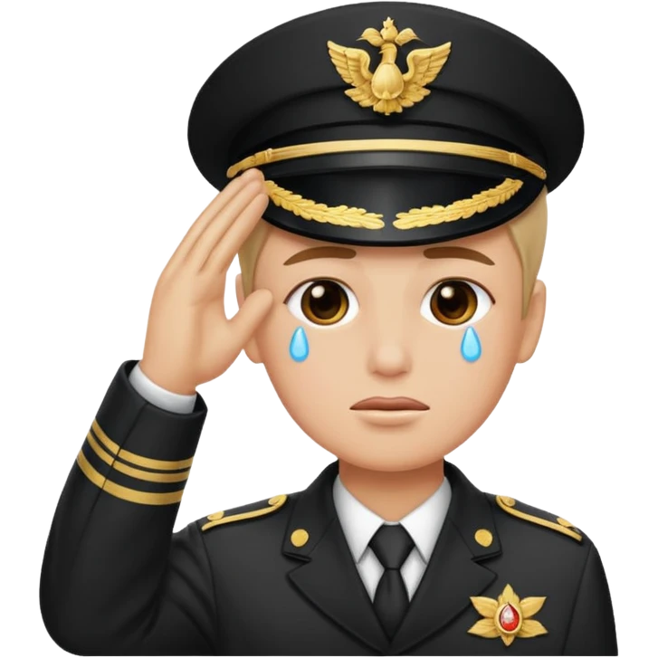 a combination of these two emojis: 🫡🥲 emoji