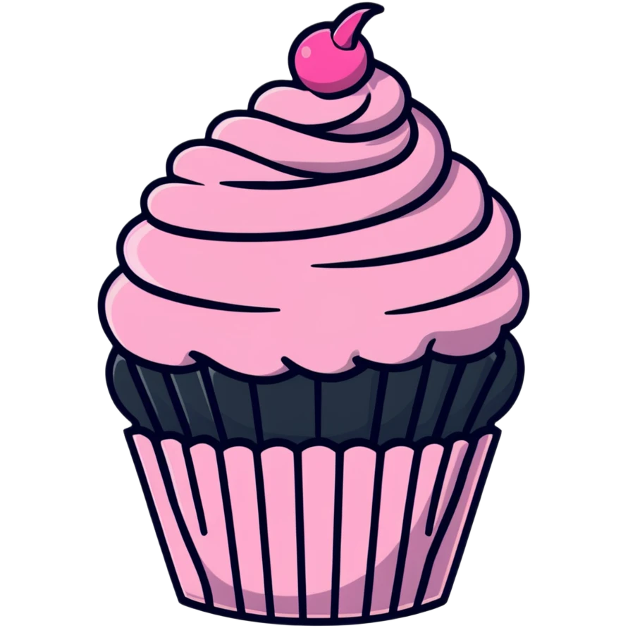 cupcake with pink icing emoji