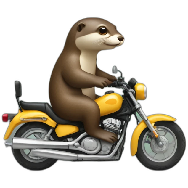 Une loutre sur une moto emoji