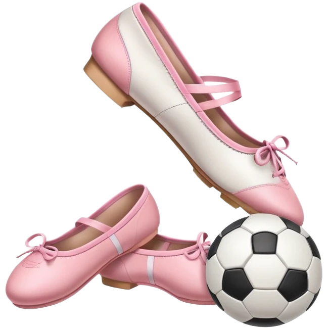 Soccer ball and ballet shoes emoji
