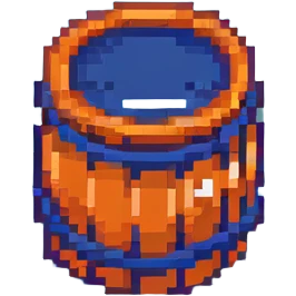 orange road construction barrel with plastic shine emoji