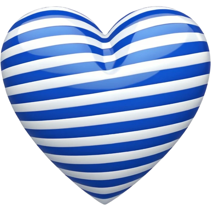 Royal blue and white striped heart emoji