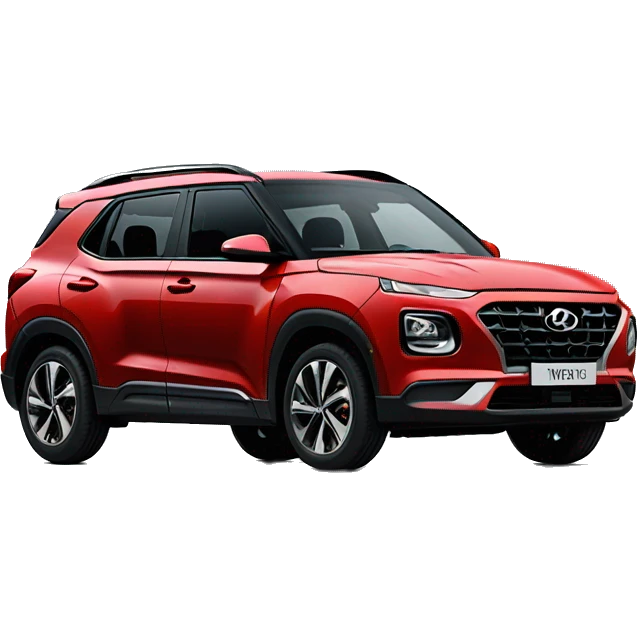 A red Hyundai venue with 5% tint all around emoji