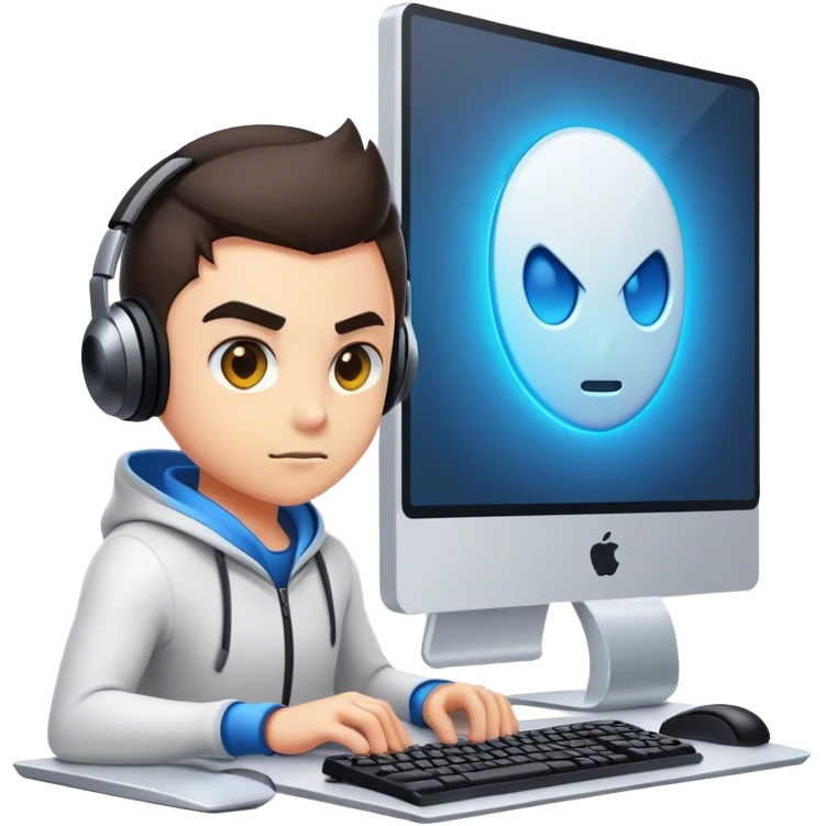 e-sportler on the computer emoji