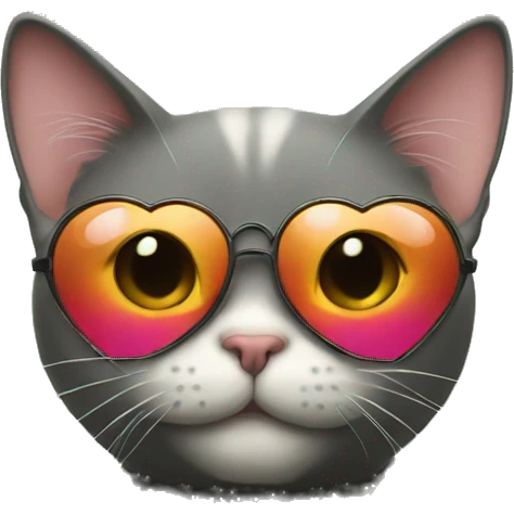 Cat with sunglasses heart emoji