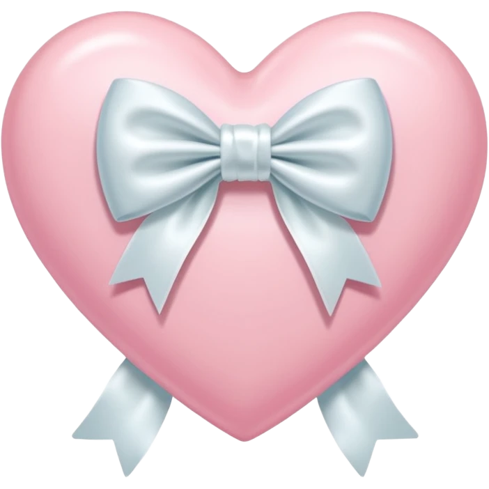Pastel pink heart with white bow emoji
