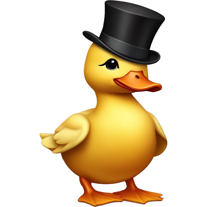 Duckling with a top hat emoji