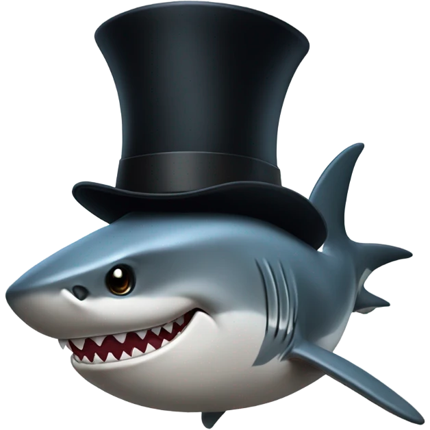 Shark with tophat emoji