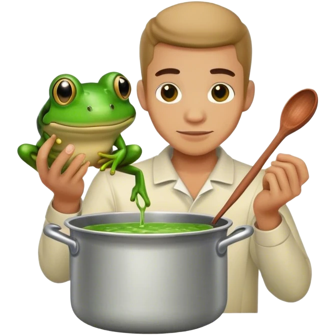 Stirring the pot white man frog emoji