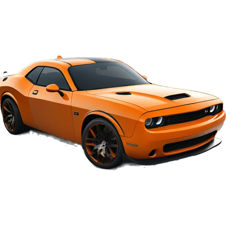 orange widebody challenger with shaker hood emoji