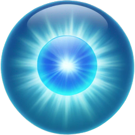 blue light sphere radiating aura  emoji