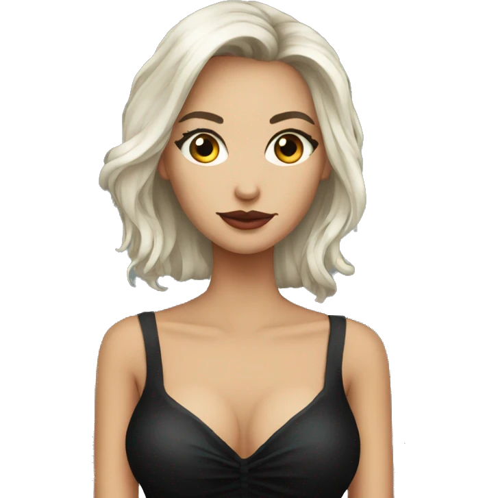 black dress pokerface emoji