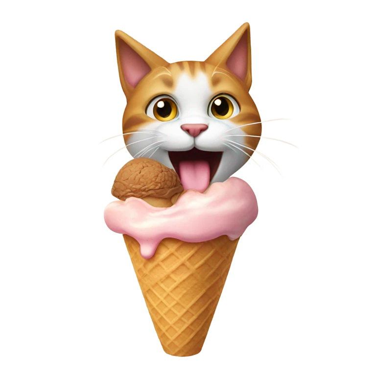 Cat eating ice cream emoji